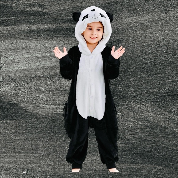 Michley Other - MICHLEY Panda Animal Hooded Kid’s Onesie Flannel Pajamas Costume | 110 | NEW